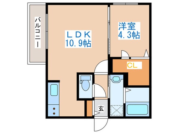 エアフォルク八軒の物件間取画像